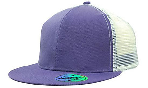 Bright Flat peak Trucker with White Mesh