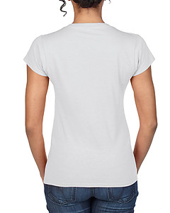 Gildan 64V00L Junior Fitted Ladies V-Neck Tee - White