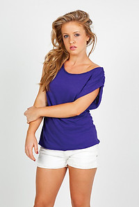 Ramo Ladies Distressed Rib Neck Tee