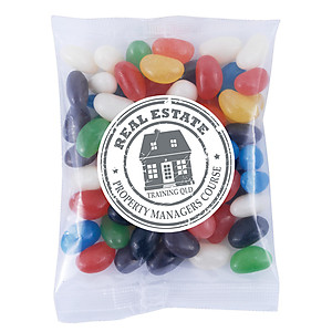 Assorted Colour Mini Jelly Beans in 60 Gram Cello Bag