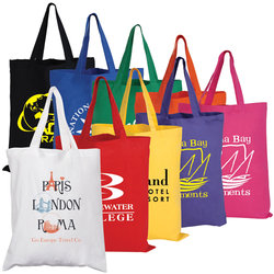 Coloured Cotton Double Short Handle Tote Bag - 140 GSM