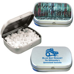 Sugar Free Breath Mints in Silver Tins